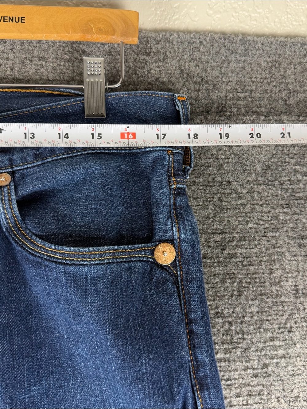 True Religion Ricky Jeans Mens 36x33 Dark Wash Blue Horseshoe Vintage Straight - Picture 5 of 10